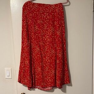 Reformation Floral Red Skirt
